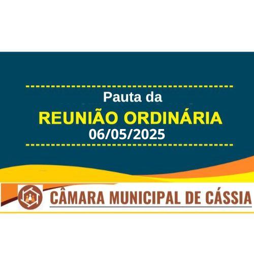 Pauta da 7ª Sessão Ordinária do 1º Ano da Legislatura 2025/2028