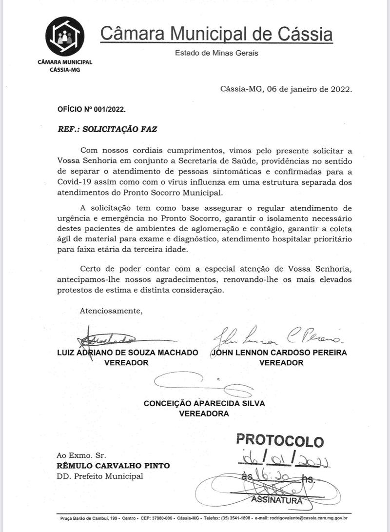 Vereadores pedem providências no sentido de separar o atendimento de pessoas sintomáticas e confirmadas para a Covid-19